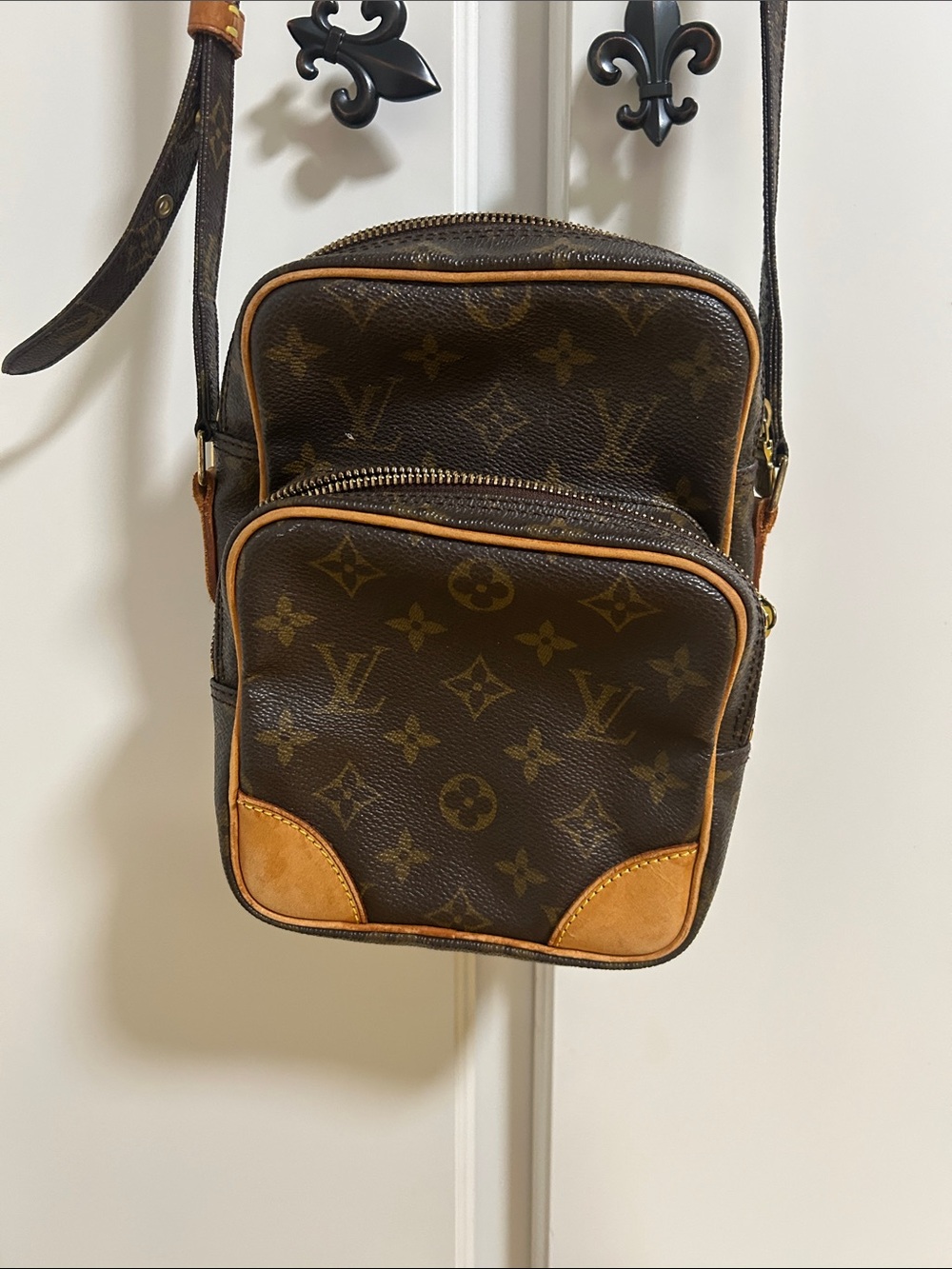 Louis Vuitton Monogram Crossbody Bag in Brown and Tan - Picture 1 of 13